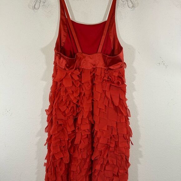 AIDAN MATTOX LADIES DRESS 4 RED SILK FLAPPER FRINGE MINI COCKTAIL DATE LOVE - Picture 7 of 13